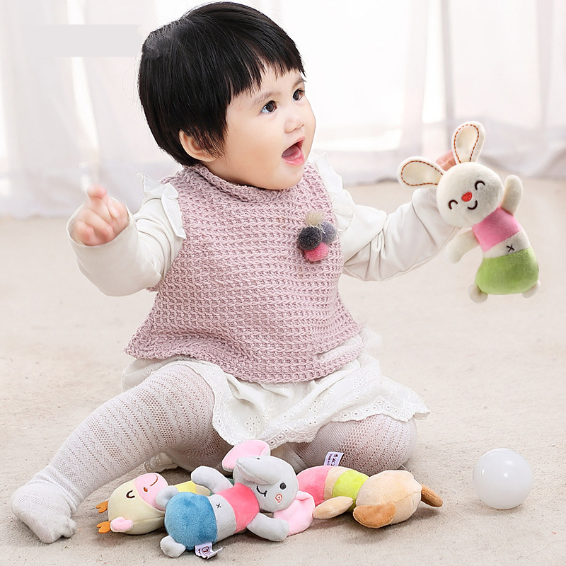 Baby Toy Hand Grip Rattle 0-1-year-old Puzzle Pacification Paparazzi Newborn Animal 0-3-6-month plush toy