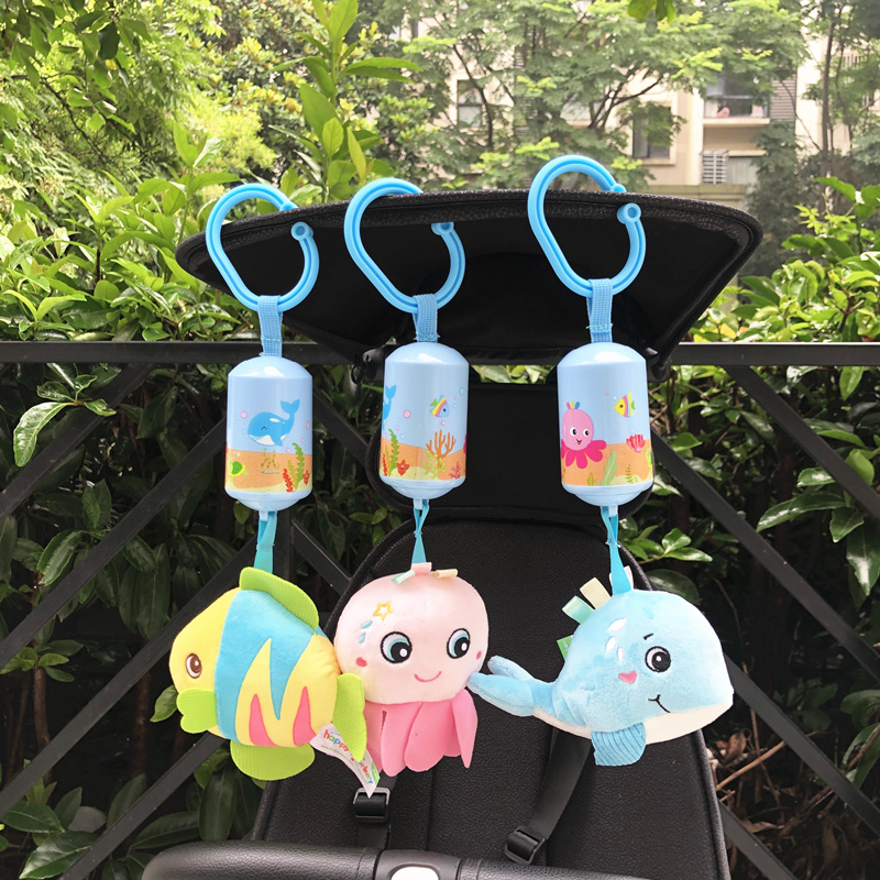 Baby Stroller Wind Bells Pendant Rocking Bell 0-12 Months Newborns Plush Appeasement Bedside Music Bells Puzzle Toys