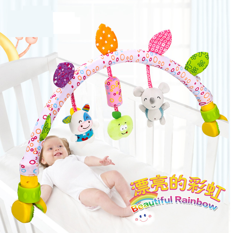 Stroller pendant 0-3-6 months 1 year old toy rattle music bed bell newborn bed hanging arch toy rack