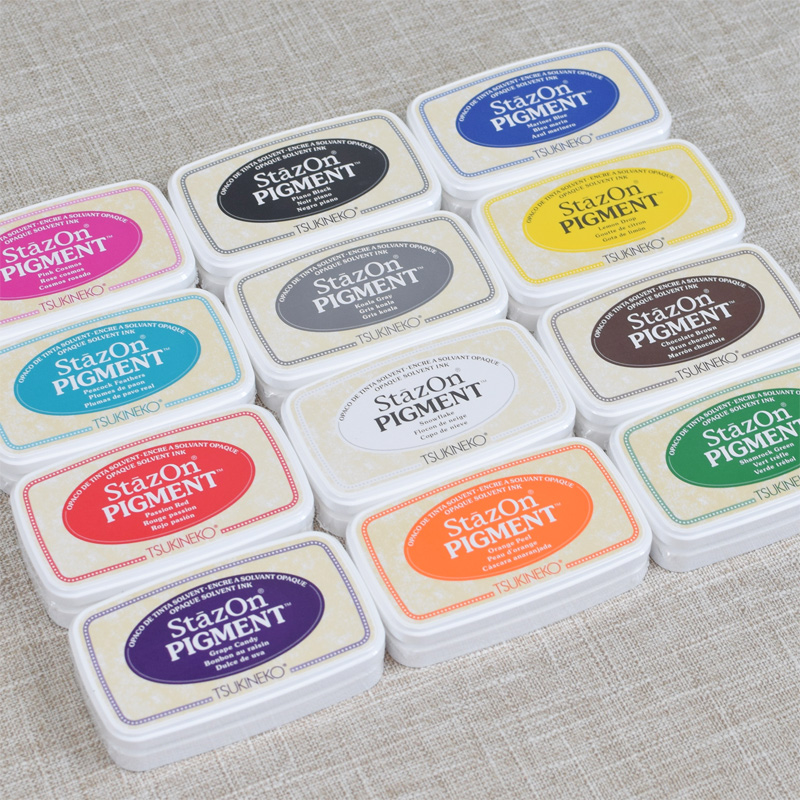 Japanese moon cat Stazon PigMENT handbook rubber seal printed PIG pig printing DIY handmade multi-function multi-surface available