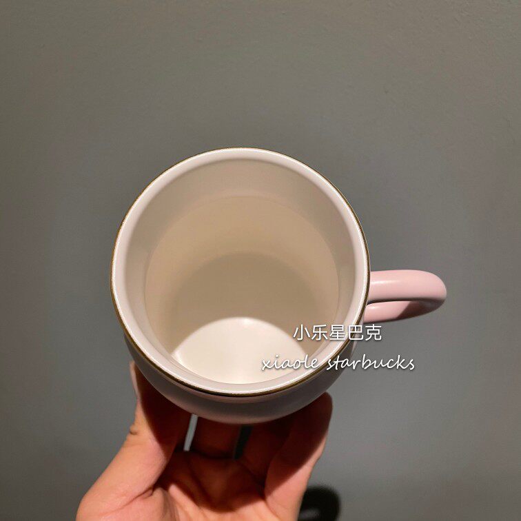 термос 星巴克樱花杯子2021粉白金樱花圆饼包马克玻璃杯吸管保温随行水杯