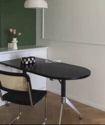 Computer Desk, Desktop Home Dining Table, Nordic Desk, Vintage Simple Modern Oval Conference Table, Bauhaus Workbench