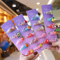 Children hairclip Net red bbclip Princess fruit hairpin cute quicksand Korean girl hair accessory clip ins headdress
