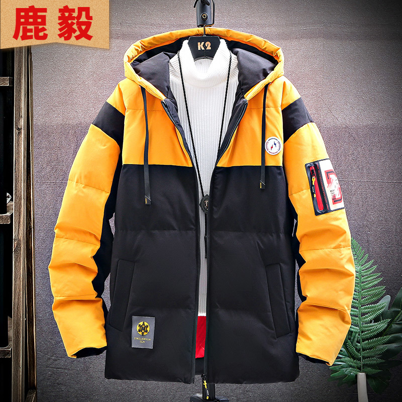 鹿毅2棉衣男外套2019新款韩版潮流冬季加厚棉服棉袄工装面包服男