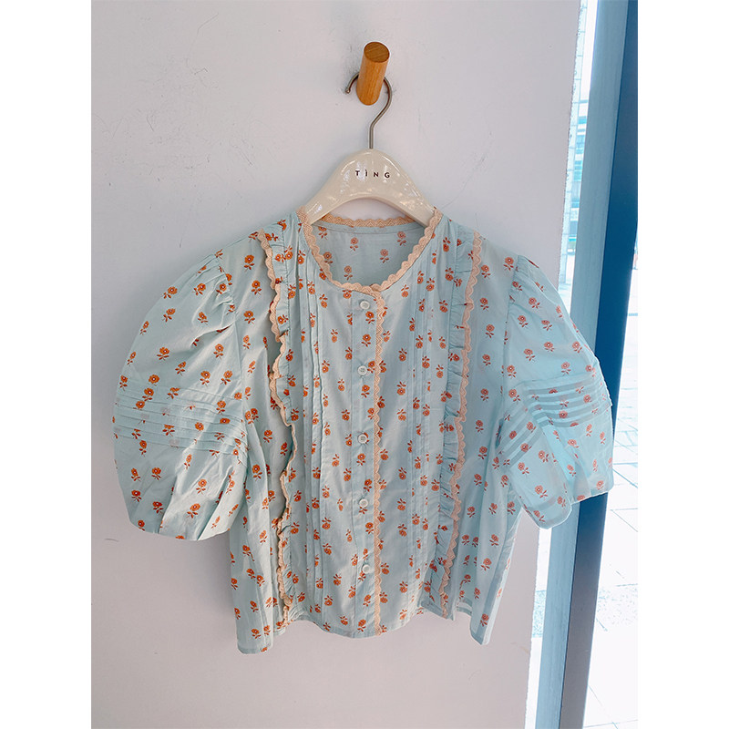 Bubble Sleeves Doll Blouse Blouse Women Summer Snow Spinning Super Fairy short sleeves Shirt style tiansilk Don't make a nice little sweatshirt-Taobao