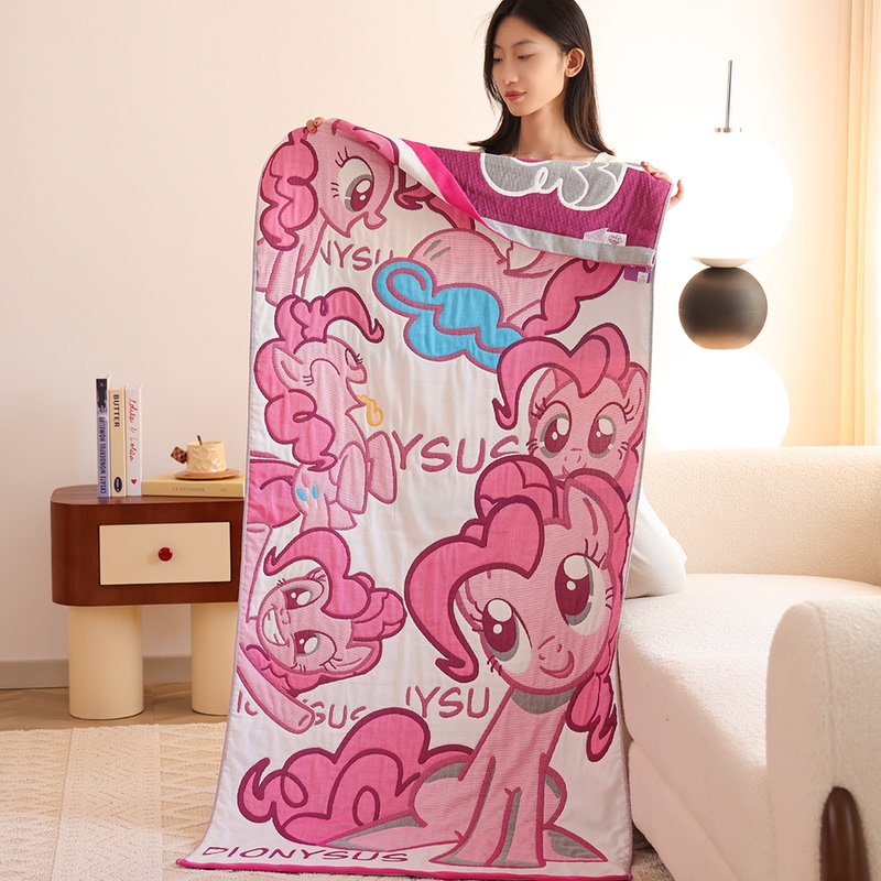 My Little Pony Pure Cotton Gauze Bath Towel Household All-Cotton Large Towel Absorbent Quick-Drying Cartoon Princess Style Bath Wrap