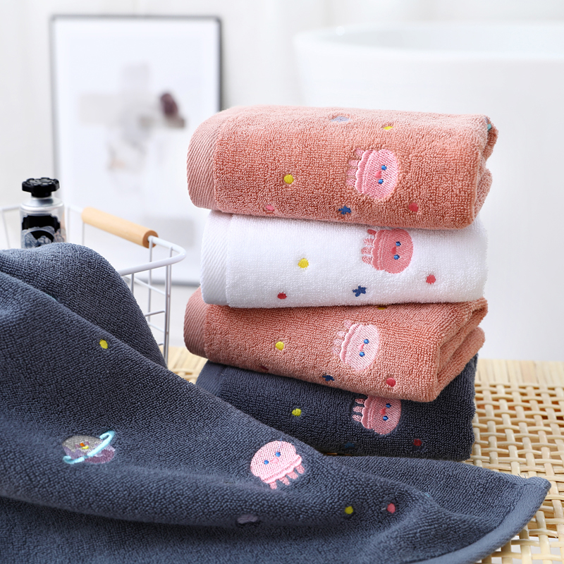 Towel pure cotton face wash household water absorption does not shed hair to increase thickening men and women wash face handkerchief cotton children's face towel