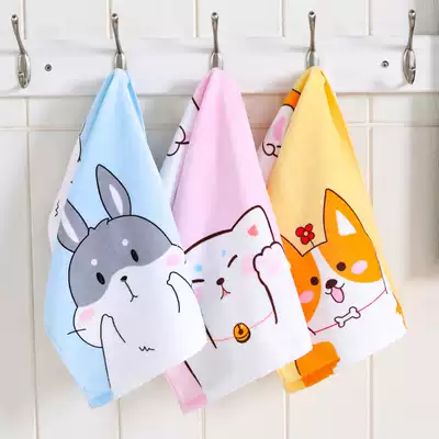3 packs of cotton small towels Cotton children's face washing household super soft absorbent non-hair loss cute cartoon face towel