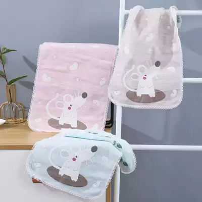 Gauze children towel rectangular cotton wash face home baby special cotton soft water absorbent non-hair cute