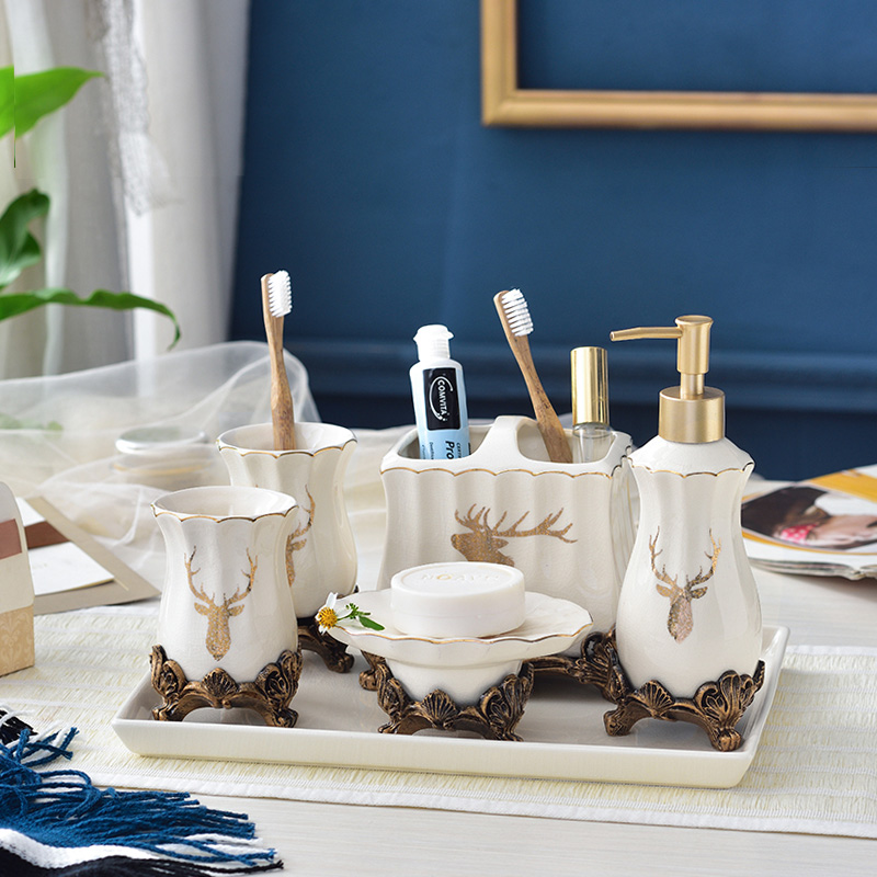 Moorish European ceramic bathroom with toothbrush cup suite toilet toilet washing suite