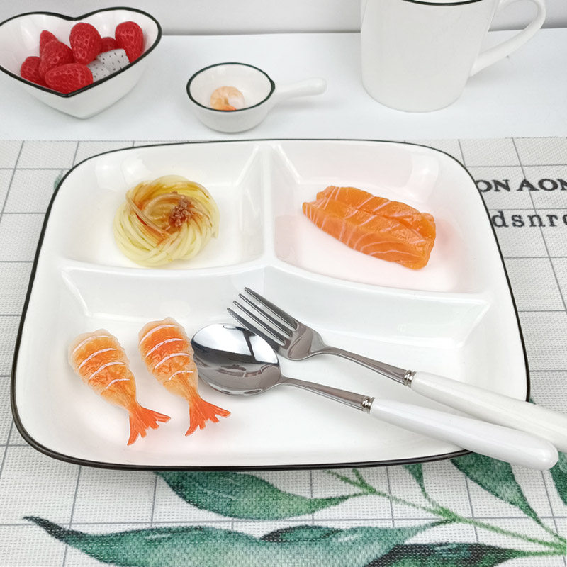 Dinner Plate Divided to work family Fast dinner plate Dinner Plate ceramic slimming Weight loss Weight Fitness Meals Home Grown-up Dinner Plate