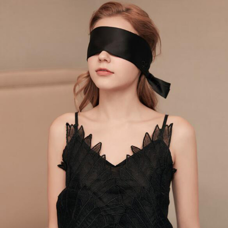 Blindfold abstinence system high-end bronzed drill satin with shading light-tight bondage binding with double-sided available lingerie accessories for women