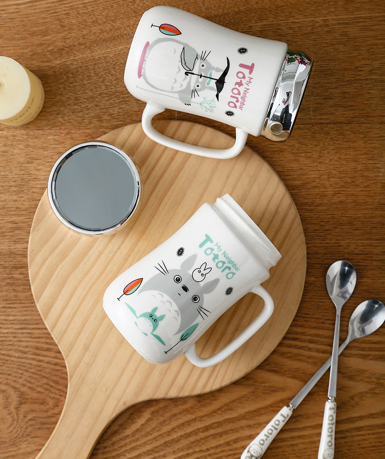 Express cartoon creative mugs ceramic cups with cover with teaspoons of large capacity office lovers package mail glass cup