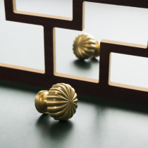  ZPK European-style new Chinese-style brass solid handle Drawer cabinet door wardrobe Golden retro light luxury copper handle