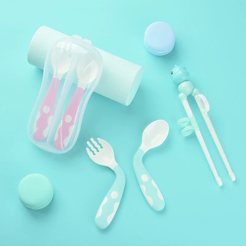 Детская ложка для еды для тренировок, вилка, посуда, комплект