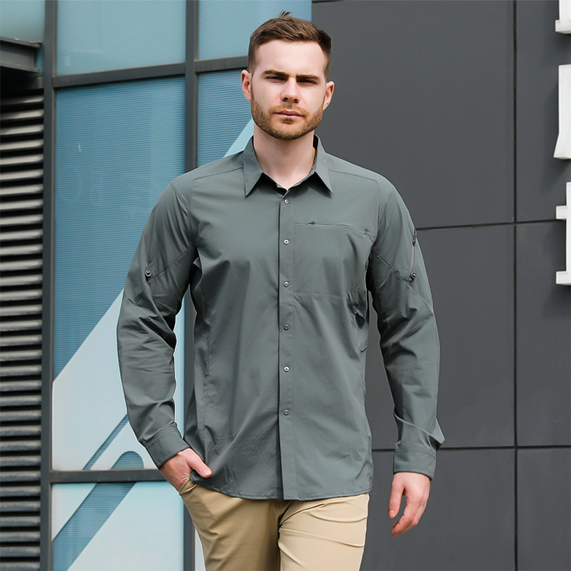 Business jacket long-sleeved office white-collar shirt quick-drying ice silk breathable set of shirt high-end new style clothes