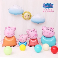 Семья Свинки Пеппы из четырех человек (на картинке воздушные шары)