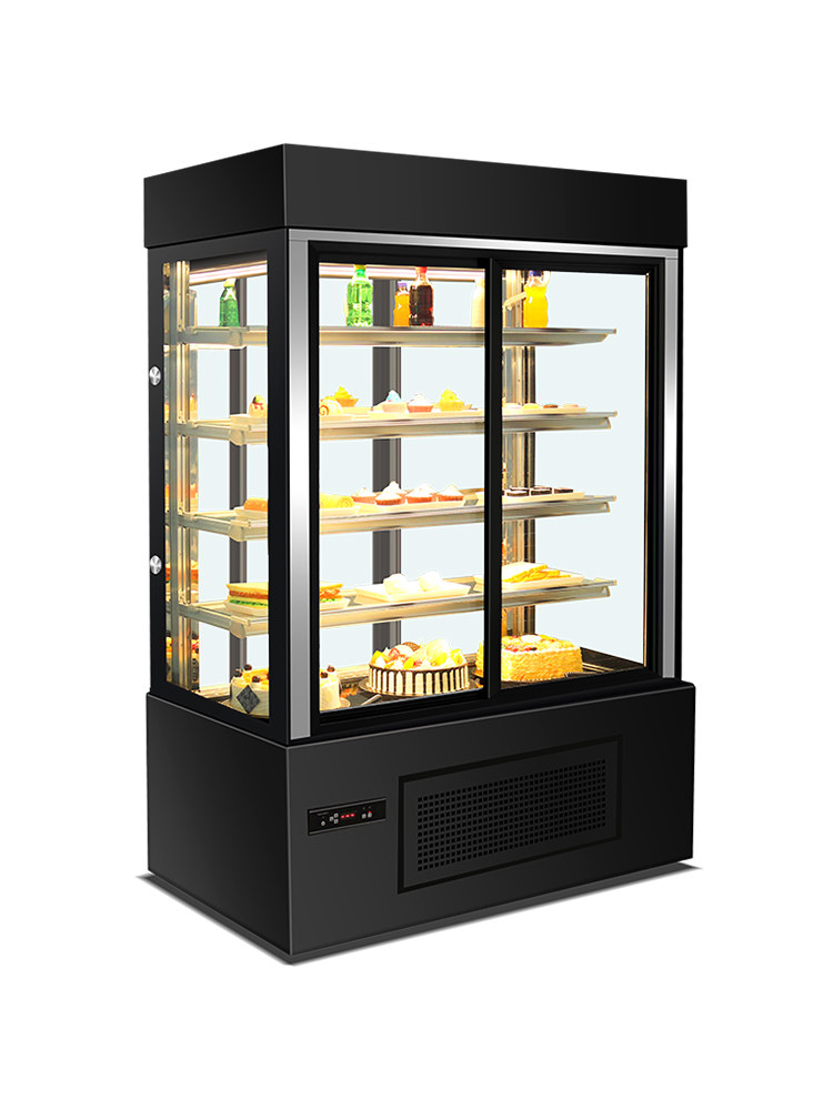Vertical Cake Cabinet, Air Curtain Display Cabinet, Refrigerated Mousse Dessert Fruit Preservation Freezer, Commercial Pastry and Beverage Insulation