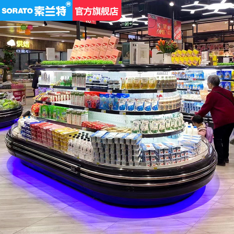 Wind curtain cabinet spicy hot display cabinet refrigerated preservation fruit vertical vegetable skewer commercial supermarket beverage convenience store