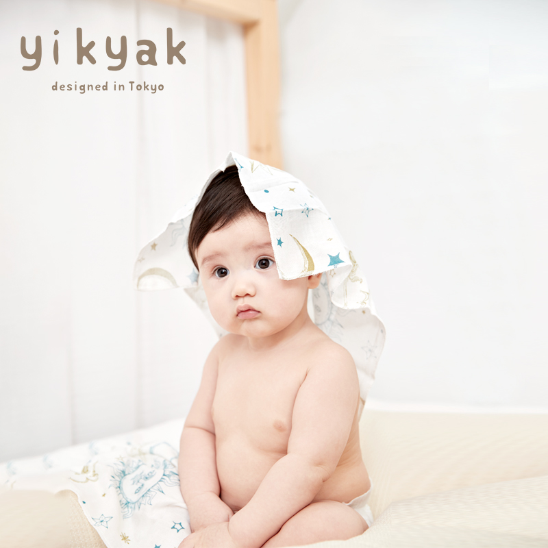 yikyak baby double-layer bamboo cotton small square towel Newborn handkerchief face towel towel bath towel 6 packs