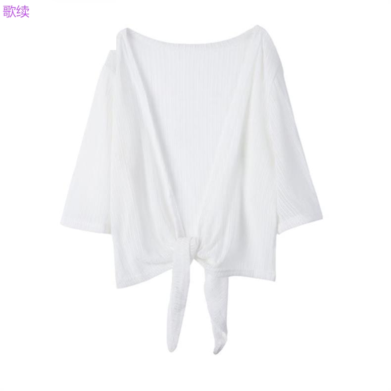 áo khoác mỏng mùa hè khăn choàng eo biển nắng hôn phụ nữ cardigan băng knitsweater thời trang bên ngoài ròng. Phụ nữ