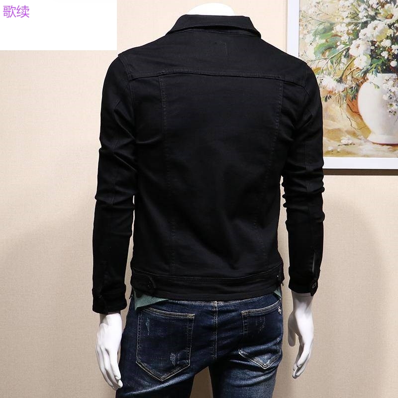 áo khoác mùa xuân nam giới thường denim và mùa thu mới phiên bản Hàn Quốc của xu hướng phong cách đường phố đẹp trai trẻ sinh viên ve áo jacket.