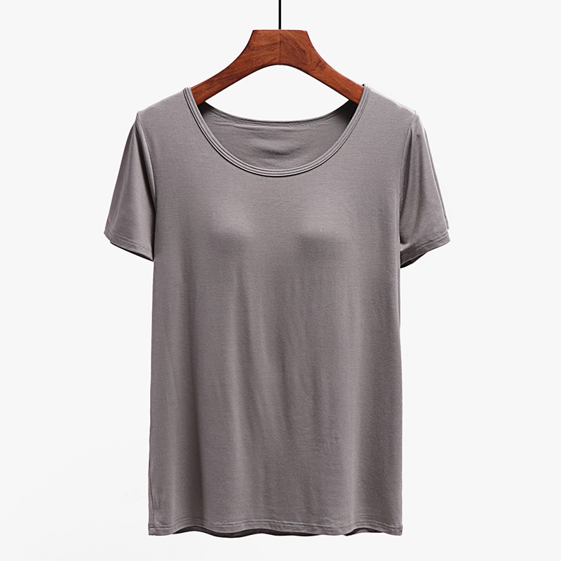 Mordale đang lỏng lẻo lớn với ngực đệm ngắn tay T-shirt áo womens free-to-air bra cup đáy một tay yoga.