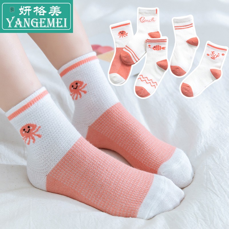 Trẻ em vớ mùa xuân và mùa thu cotton mỏng bông vớ cô gái mùa hè vớ em bé trẻ sơ sinh vừa trẻ.