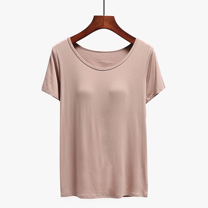 Mordale đang lỏng lẻo lớn với ngực đệm ngắn tay T-shirt áo womens free-to-air bra cup đáy một tay yoga.