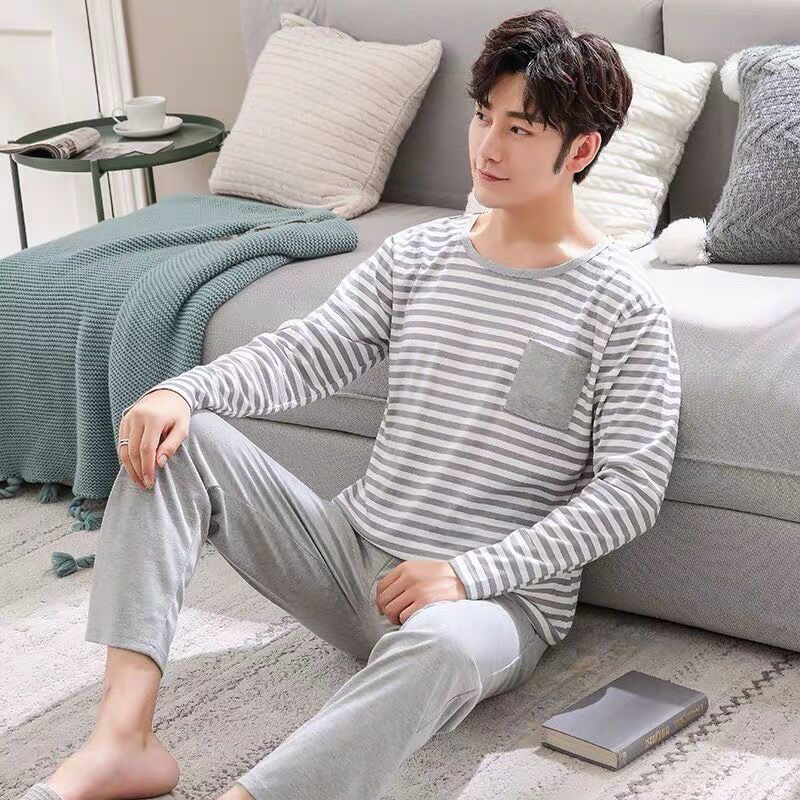 Z.2020 Summer Pyjama bông Mens Summer Mens Casual Quần soóc mùa hè ngắn tay áo Mens Home Mang Set.