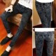 Xuân / Hè Black Stretch quần jean nam Tight ít quần Slim Slim dài quần jean nam.