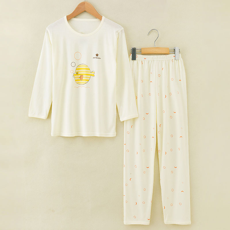 Childrens pajama set mùa hè sợi mỏng tre dài tay điều hòa không khí quần áo bé trai quần áo nhà trai và chàng trai trẻ trung niên.