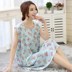 Mùa hè Hàn Quốc phiên bản của mùa hè cotton lụa đồ ngủ womens váy dài tăng kích thước của tay mùa hè lụa nhân tạo nhà quần áo. 