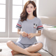 . Pyjama phù hợp ngắn womens mùa hè ngắn tay áo chùng dòng bông lớn phụ nữ kích thước lỏng lẻo có thể mặc quần áo về nhà.