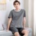 Z.2020 Summer Pyjama bông Mens Summer Mens Casual Quần soóc mùa hè ngắn tay áo Mens Home Mang Set. 