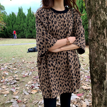 BAO WEN super hot ins short-sleeved t-shirt womens spring and summer loose Korean version of the Internet celebrity explosion style bomb street mid-length half-sleeve top