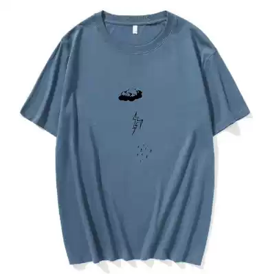 Pure cotton T-shirt men's short-sleeved ins tide brand personality fashion all-match loose casual round neck half sleeve simple bottoming T-shirt