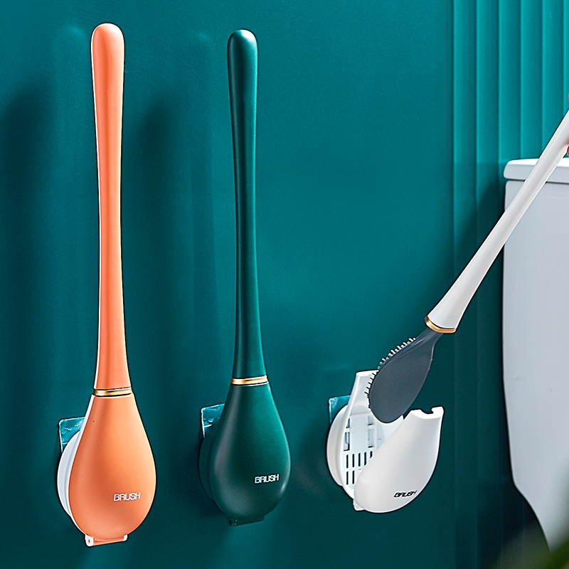 Silicone toilet brush household no dead angle artifact hanging wall Net red toilet toilet baseball bat toilet brush light luxury