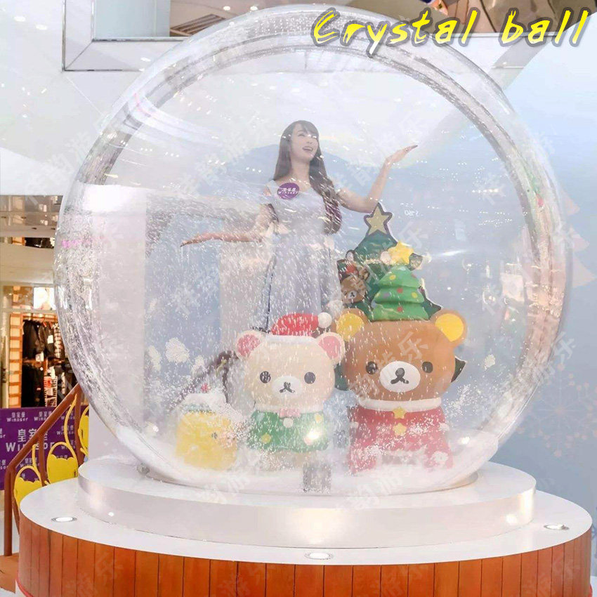 Inflatable transparent snow globe crystal ball climbing wall Santa glowing decoration inflatable arch mall festival exhibition