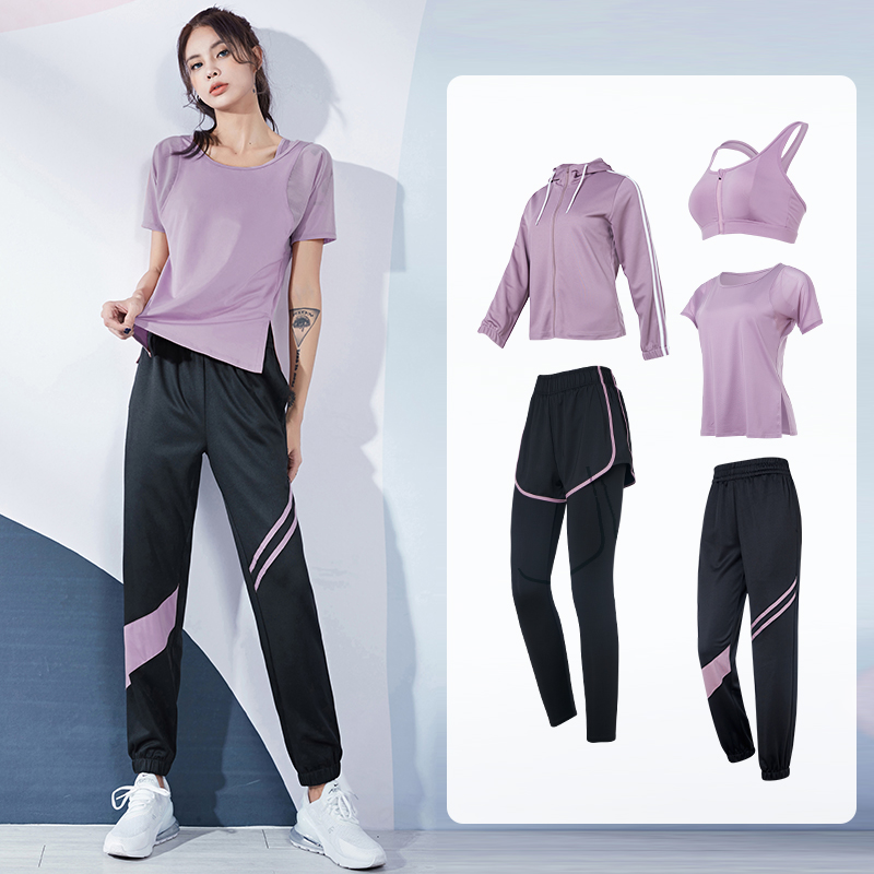 Fitness clothes women's summer thin high-end fashion yoga clothes Morning running professional training short-sleeved net red sports suit