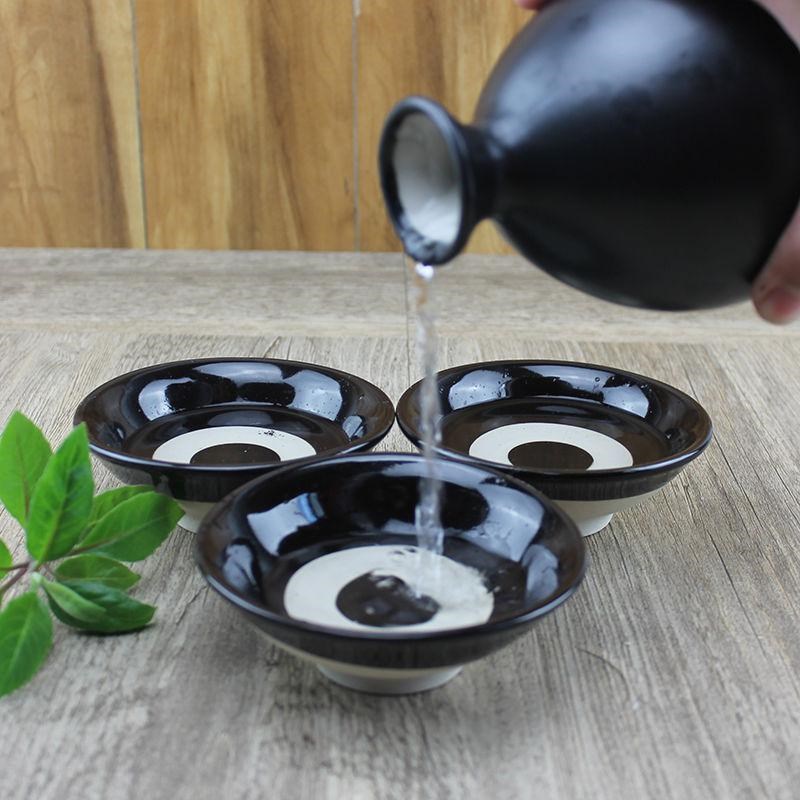 Retro soil bowl bowl of archaize wine wine farm coarse pottery pork with steaming bowl of water margin props earthenware bowl bowl of hot pot dishes