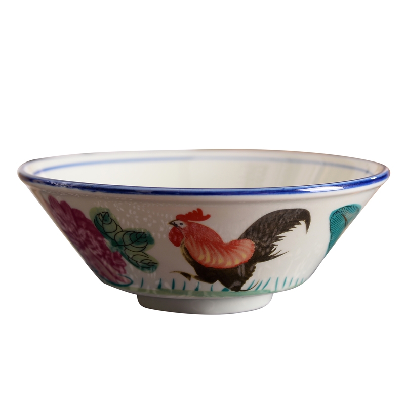 Antique ceramic rooster largest beef soup bowl of lanzhou noodles rice horn hat to court rainbow such use