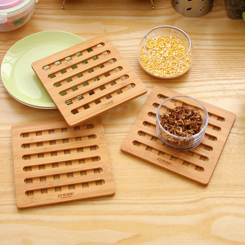 Tableware against hot new thermal insulation as table eat mat multi - functional base wooden heat - resistant household hollow out