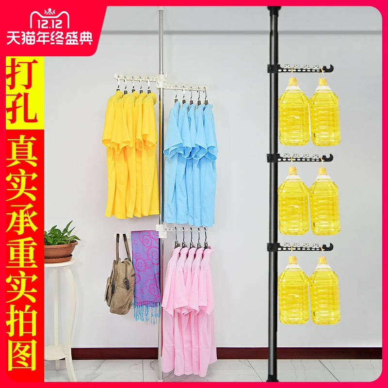 Top hanging hangers Floor-to-ceiling bedroom shelf Household economical clothes rack Clothes rack Hanging bag rack Simple