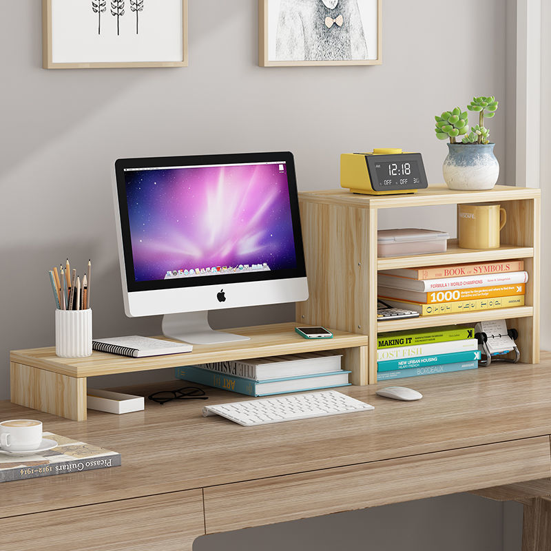 Small stand Desktop shelf Storage display desk Desktop computer booster rack Multi-function neck protection bookshelf