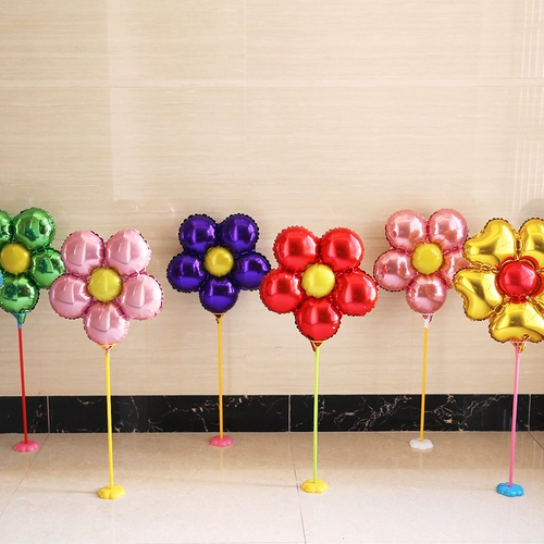 Цветок из алюминиевой пленки, воздушный шар, вечеринка по случаю дня рождения, стильный пакет, детский фон в полнолуние, украшение стены для открытия макета магазина