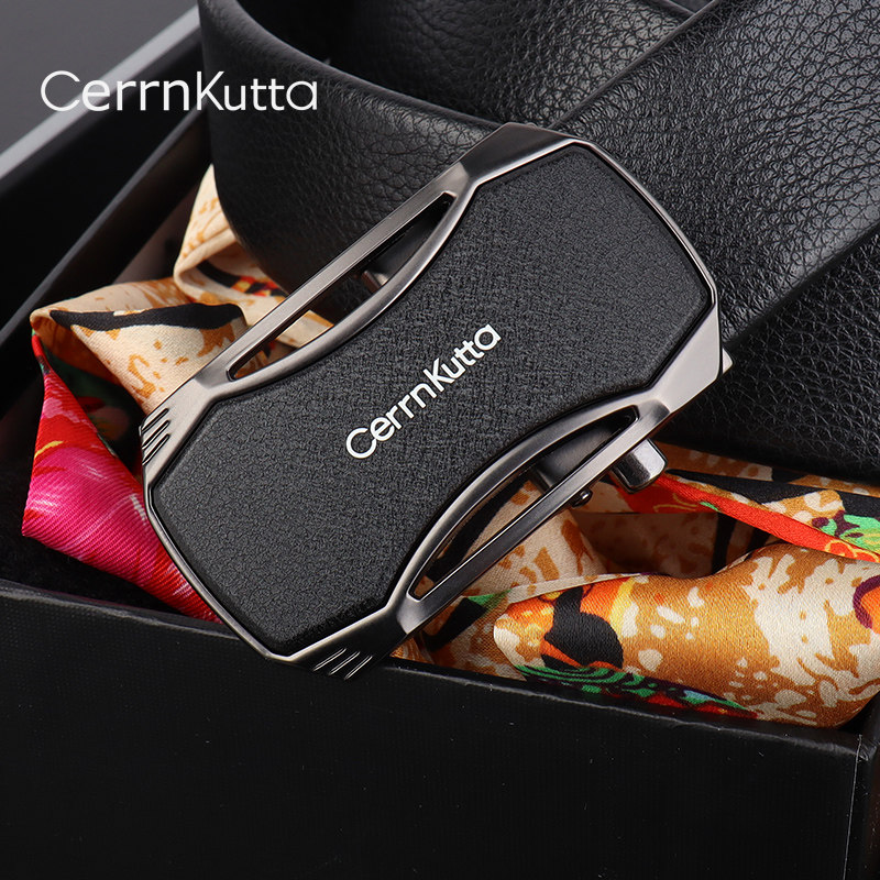 Belt men's leather youth automatic buckle belt young Korean version of simple Joker trendy cxck