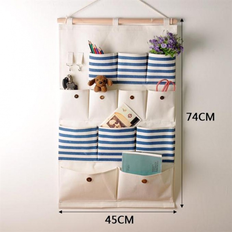 Ultra-thin frame behind the door anti-theft door storage artifact sofa side hanging bag long cloth bag slender section long strip