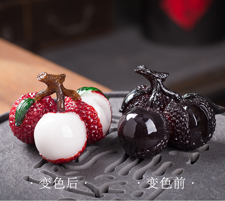 Goalkeeper shake the same style of discoloration lychee tea spotting piece boutique Boutique Creative Personality Tea Play Tea Set Accessories