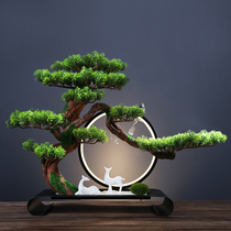 Shou Taoren new Chinese simulation welcome pine Zen ceramic ornaments home decoration living room porch desktop furnishings